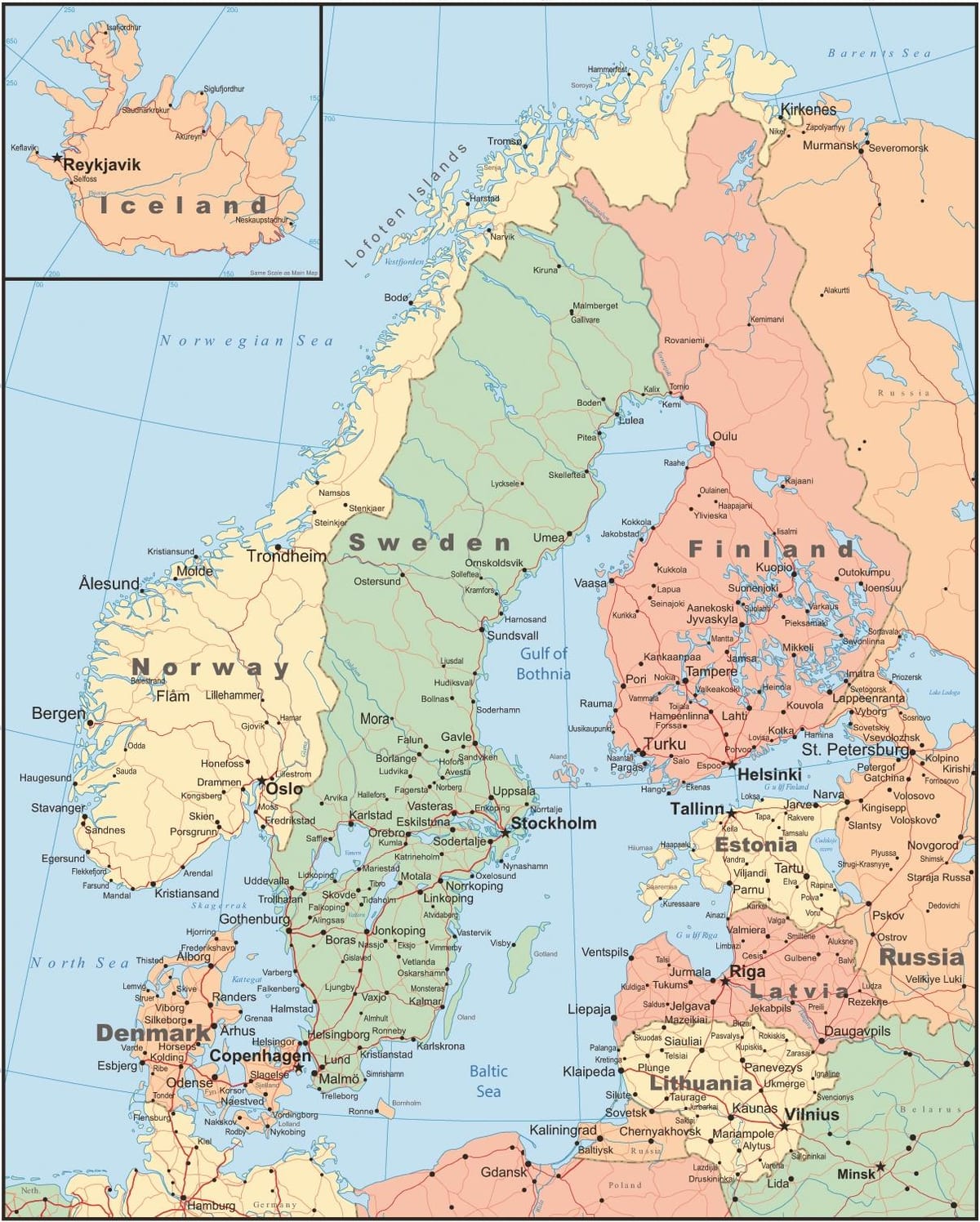 Zemljevid Norveška država