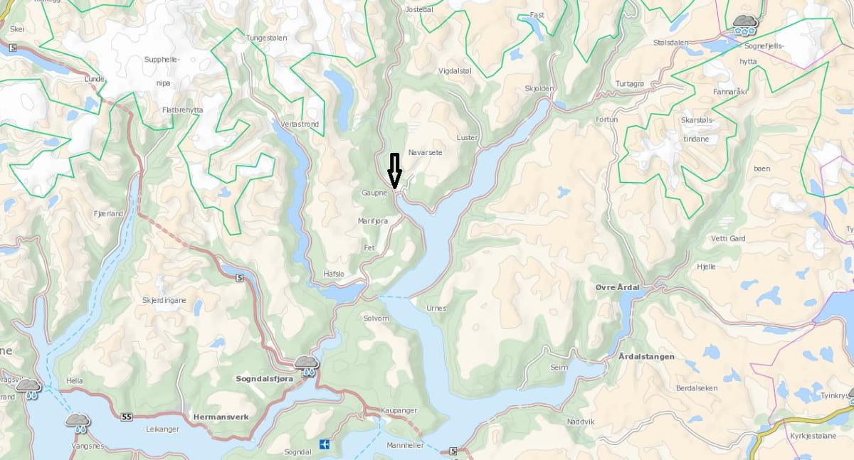 Zemljevid Norveška kommune