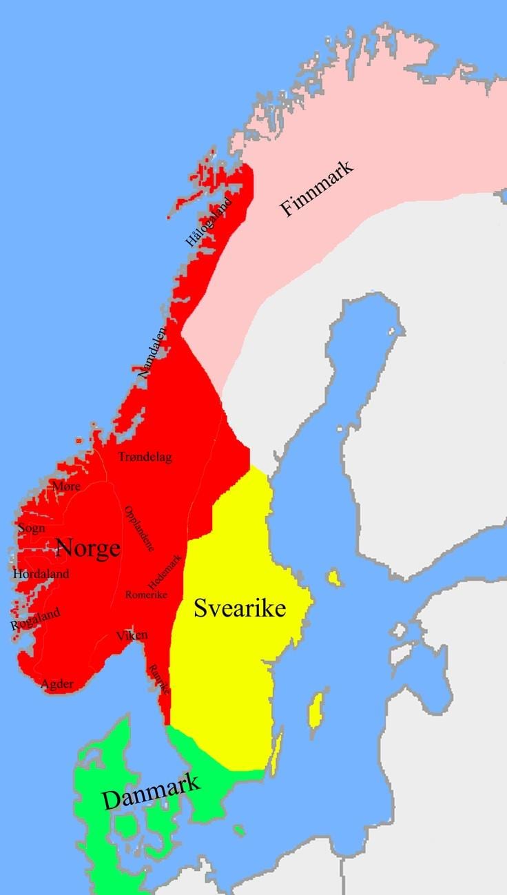 Zemljevid Norveška meja