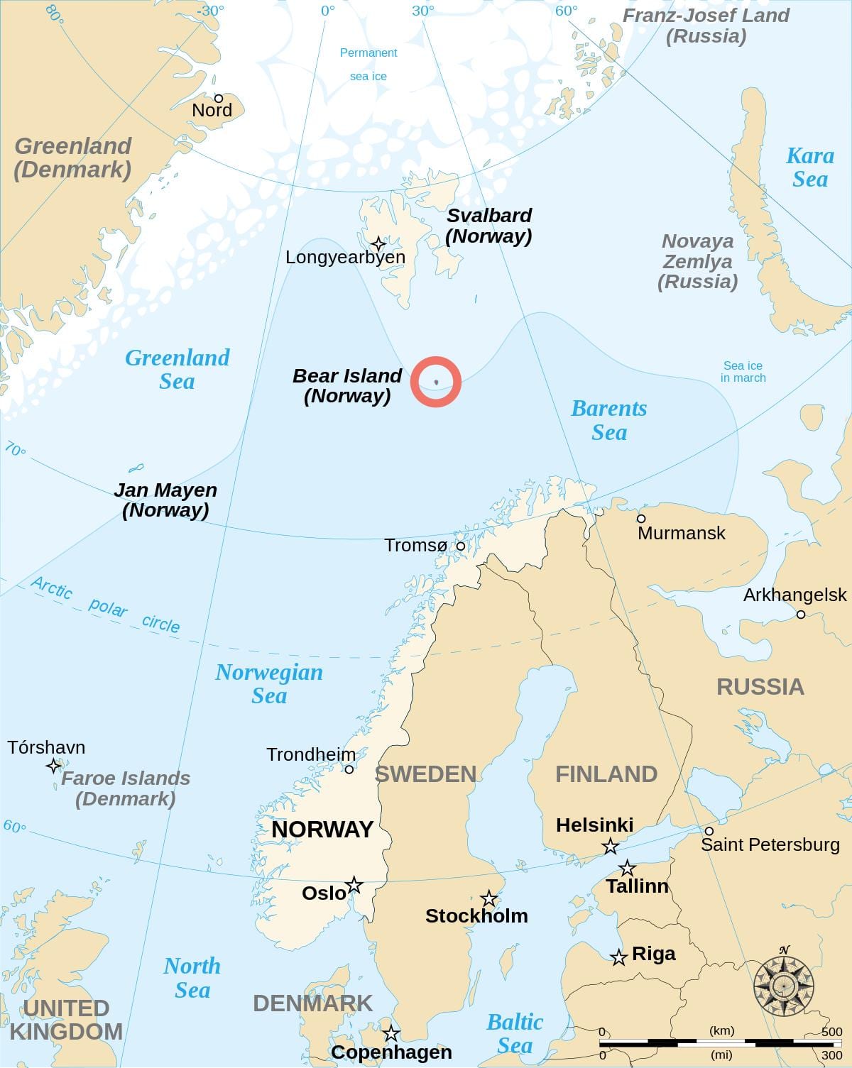 Zemljevid Norveška otoki 