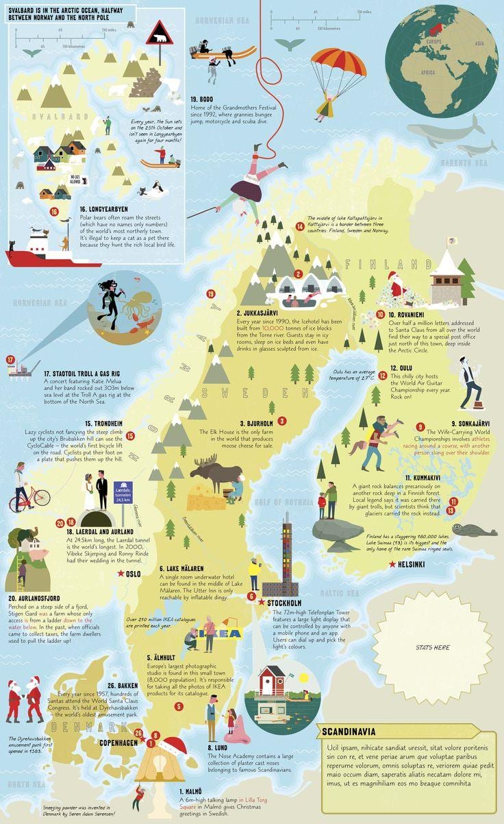 Norveška morajo glej zemljevid