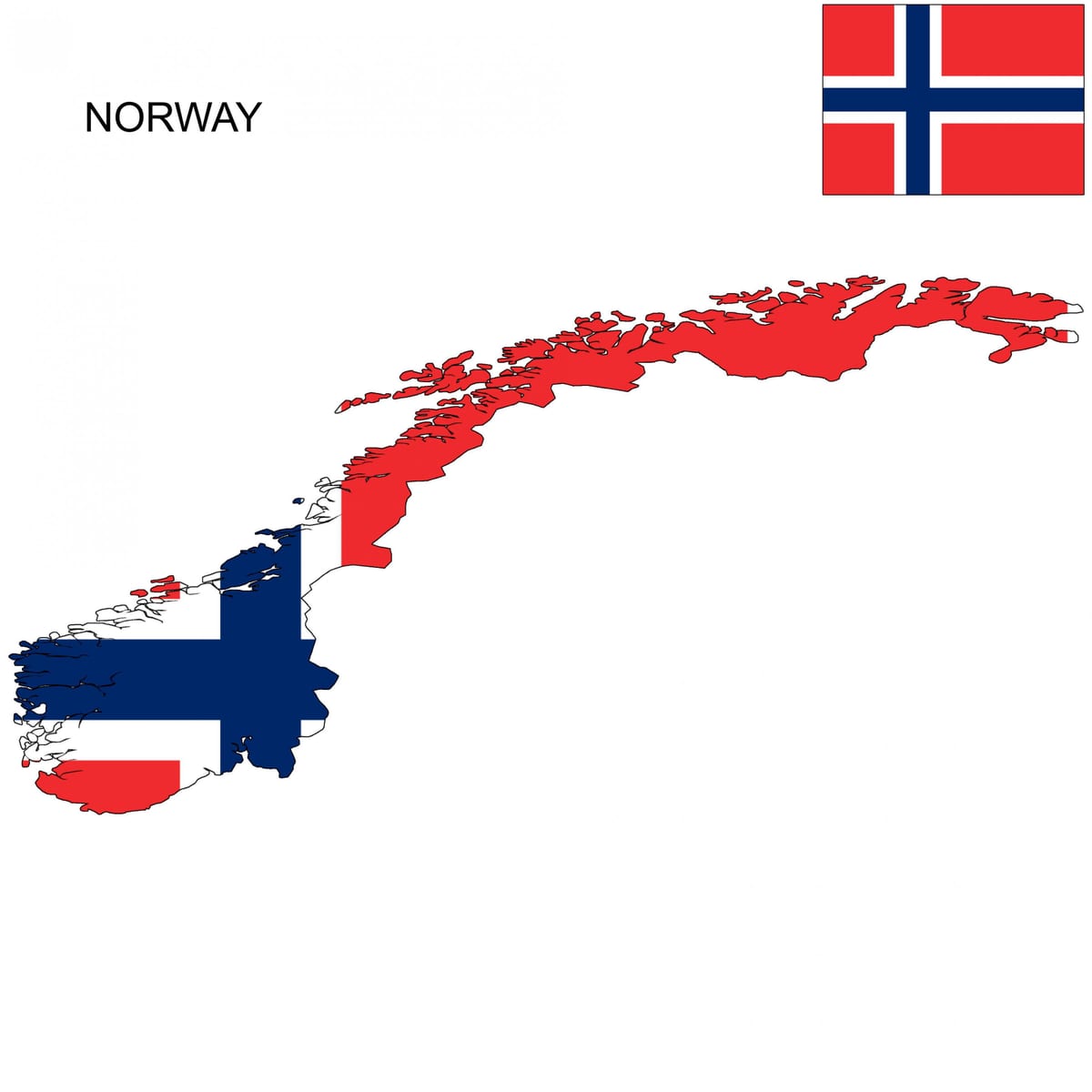 Norveška zemljevid zastavo
