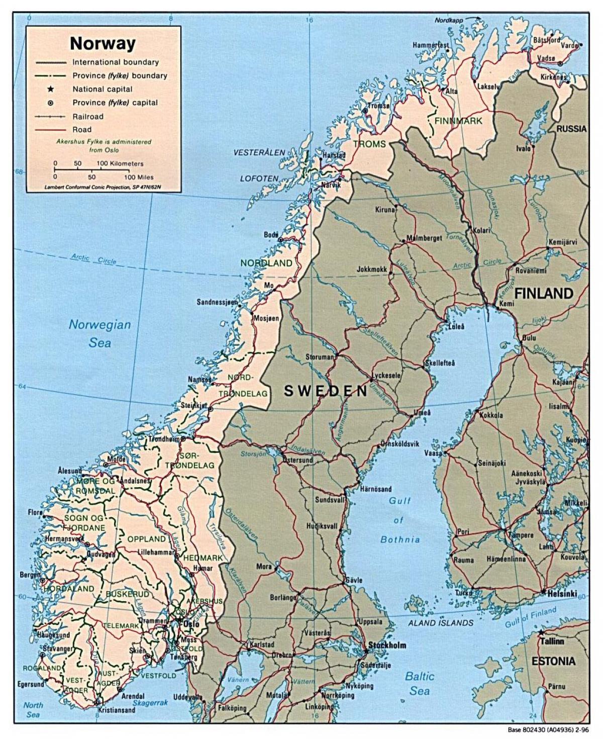 vožnje zemljevid Norveška