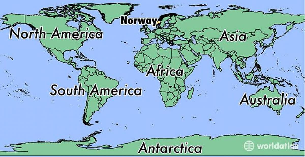 Zemljevid Norveško mesto na svetu 