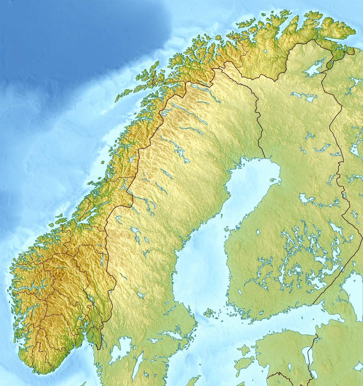 Zemljevid oblak Norveška