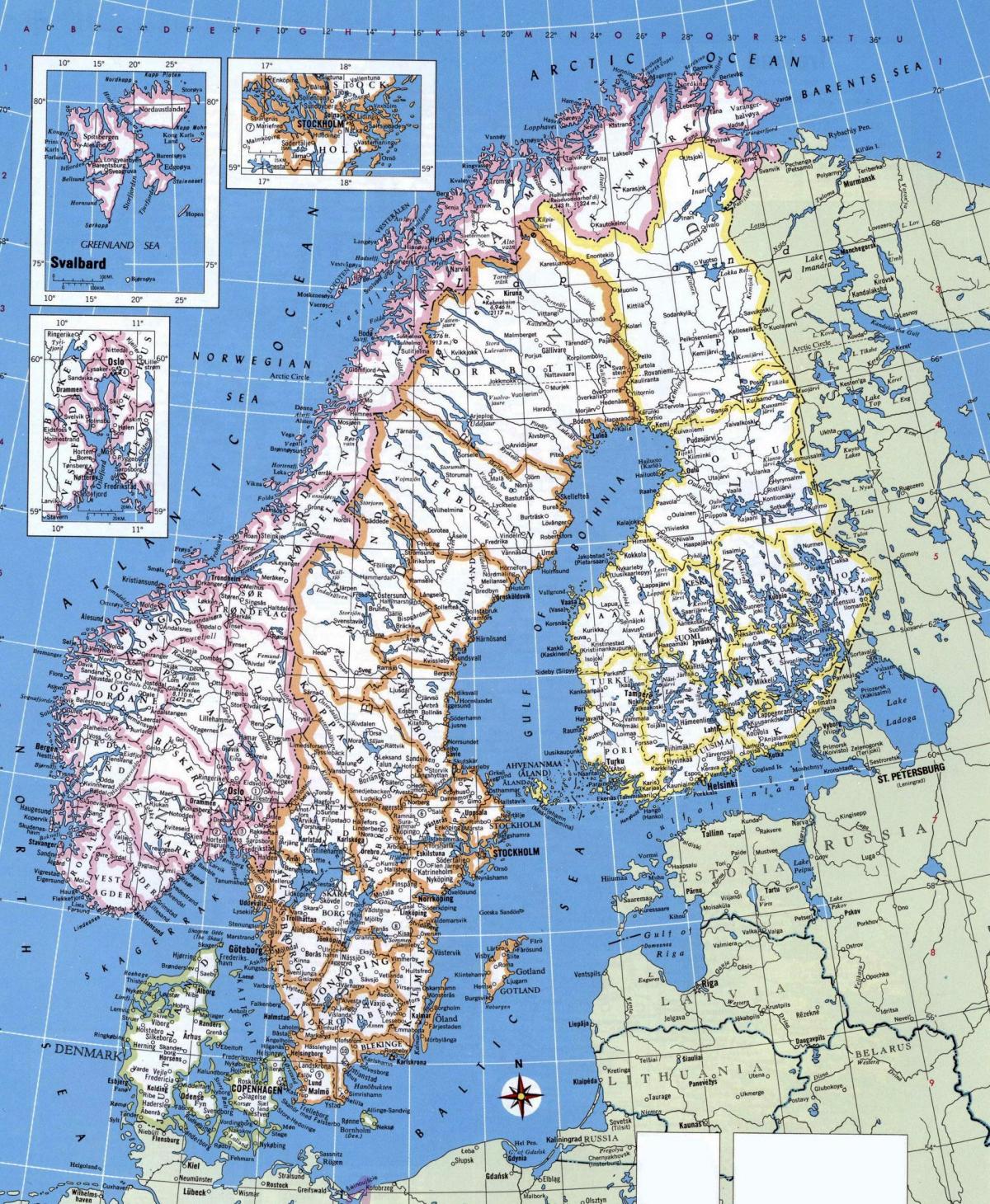 Zemljevid za podrobni Norveška