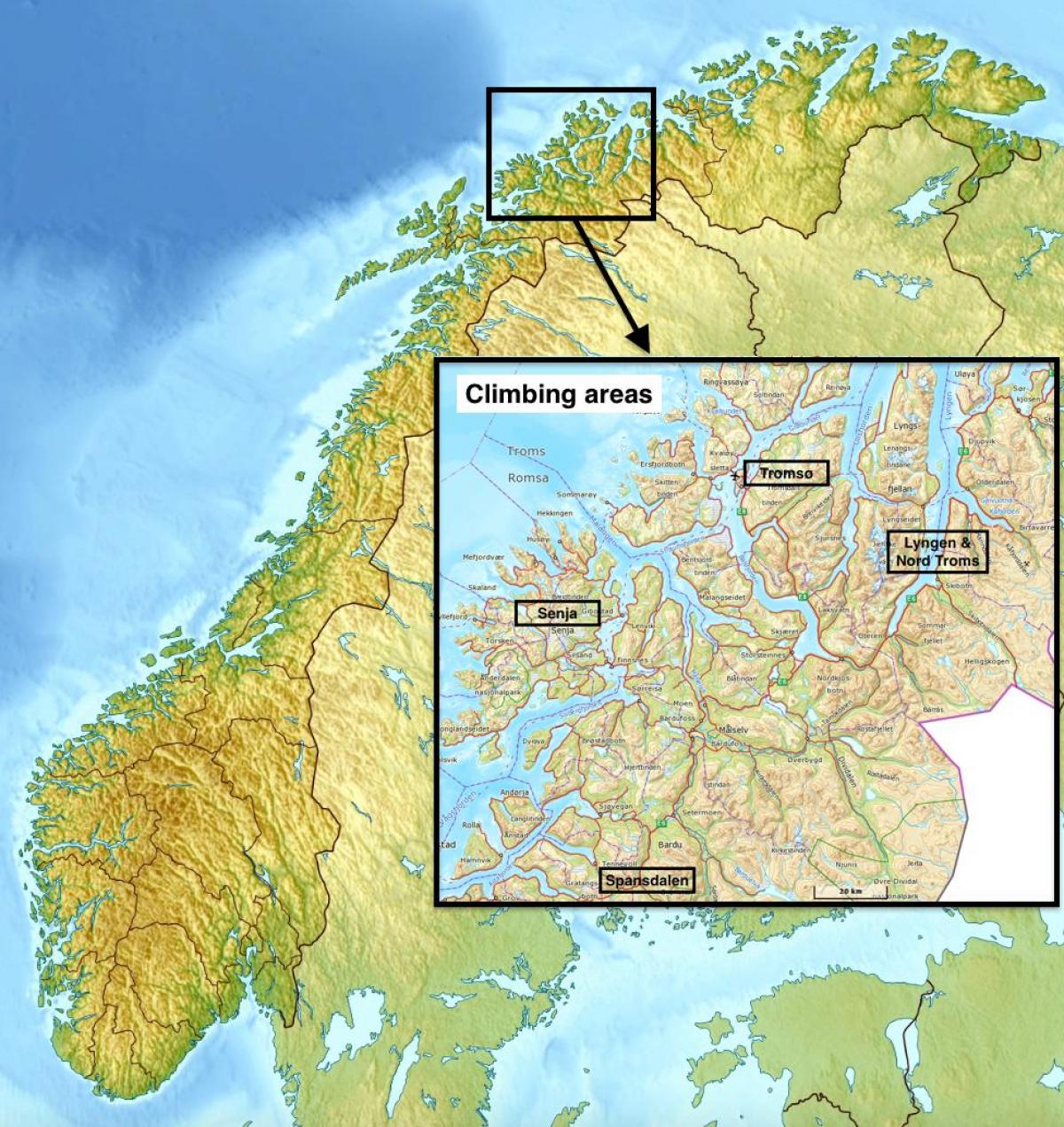 tromsø Norveška zemljevid