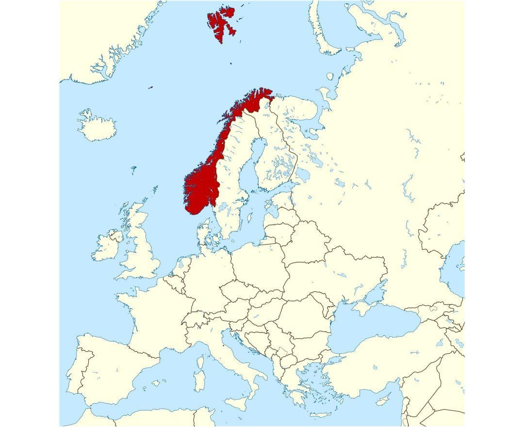 Norveška lokacije na zemljevidu