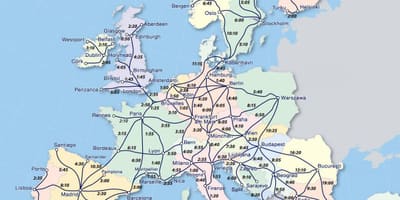 Zemljevid eurail Norveška