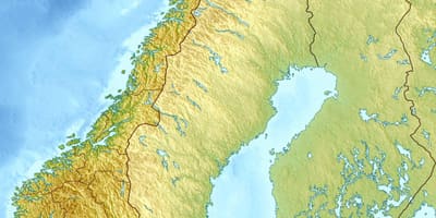 Zemljevid fizično Norveška