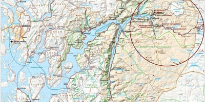 Hardangerfjord Norveška zemljevid