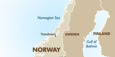 Norveška kapitala zemljevid