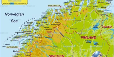 Zemljevid kirkenes Norveška