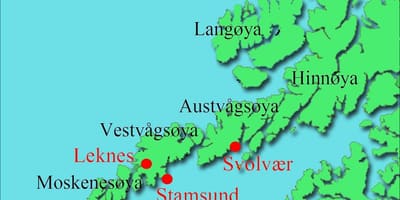 Lofoti otoki, Norveška zemljevid