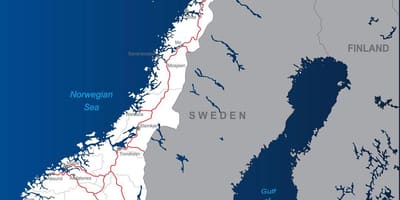 Cestninske ceste Norveška zemljevid