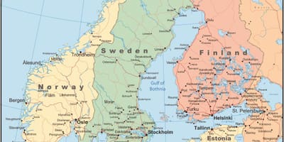 Zemljevid Norveška država