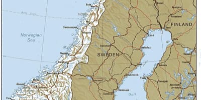 Geografski zemljevid Norveška