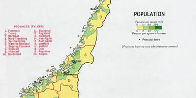 Norveška prebivalstva zemljevid