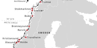 Zemljevid Norveška kolesarjenje