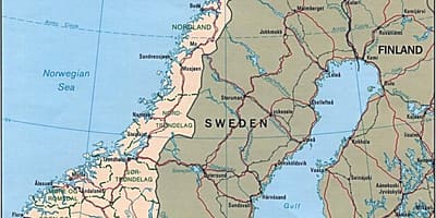 Zemljevid Norveška latitude