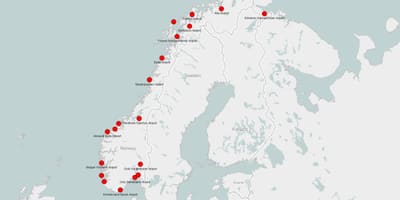 Zemljevid letališča na Norveškem