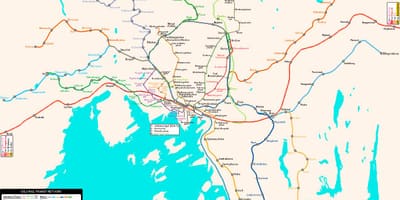 Zemljevid Norveška metro