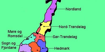 Zemljevid Norveške nacionalne turistične poti 