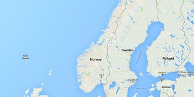 Norveška obala zemljevid