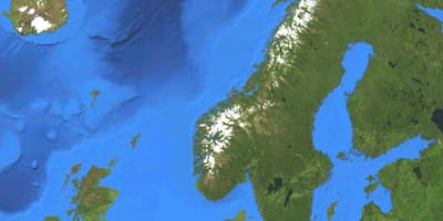 Zemljevid Norveška satelitska tv