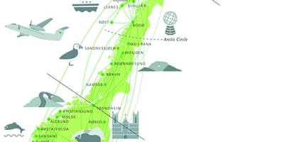 Nacionalno turistično pot Norveška zemljevid