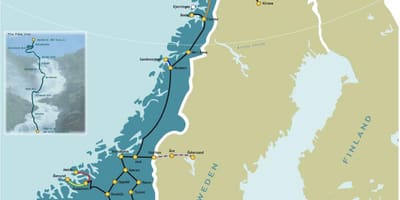 Norveška železniškega zemljevid