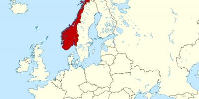 Zemljevid na Norveškem in v evropi