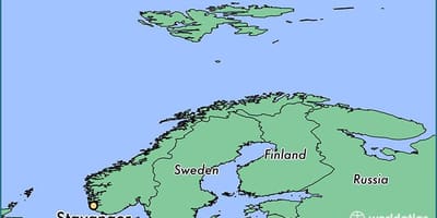 Zemljevid stavangerju na Norveškem