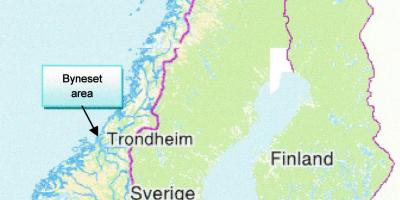 Zemljevid trondheimu na Norveškem